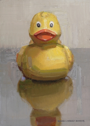 "Rubber Duckie" - 7" x 5" Original Oil by Dianne Massey Dunbar