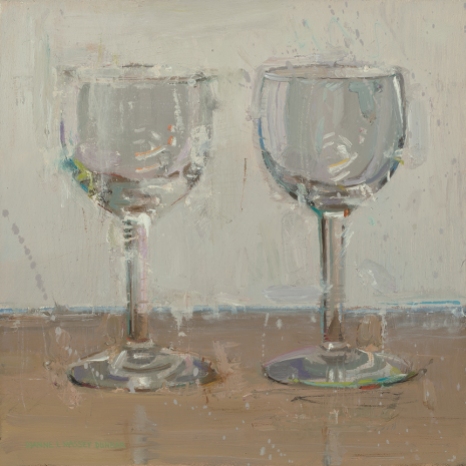 "Waiting for Wine" - 8" x 8" Oil by Dianne Massey Dunbar